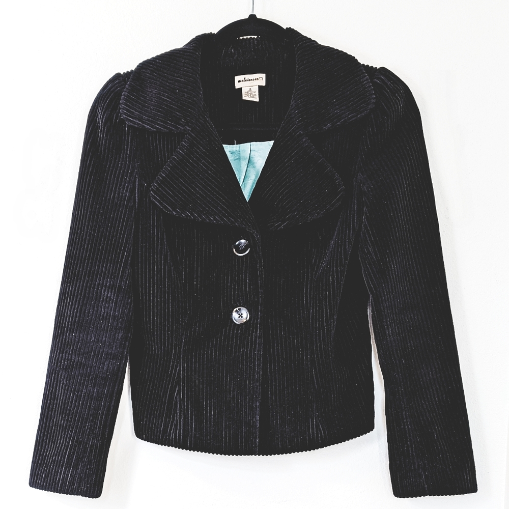 Anthropologie Black Corduroy Blazer Jacket